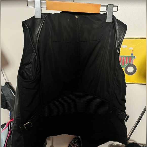 DIESEL 100% Sheep Leather Moto Vest - Picture 3 of 3